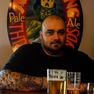 Man at a bar table