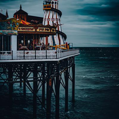 Pier pavilion over the sea